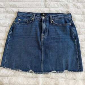 7 For All Mankind Dark Blue Denim Mini Skirt